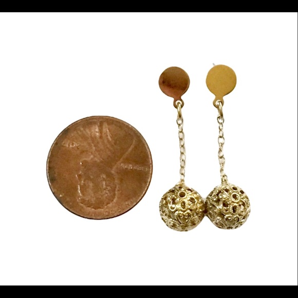 WELLS GOLD Filled Filigree Dangle Earrings - Picture 2 of 3